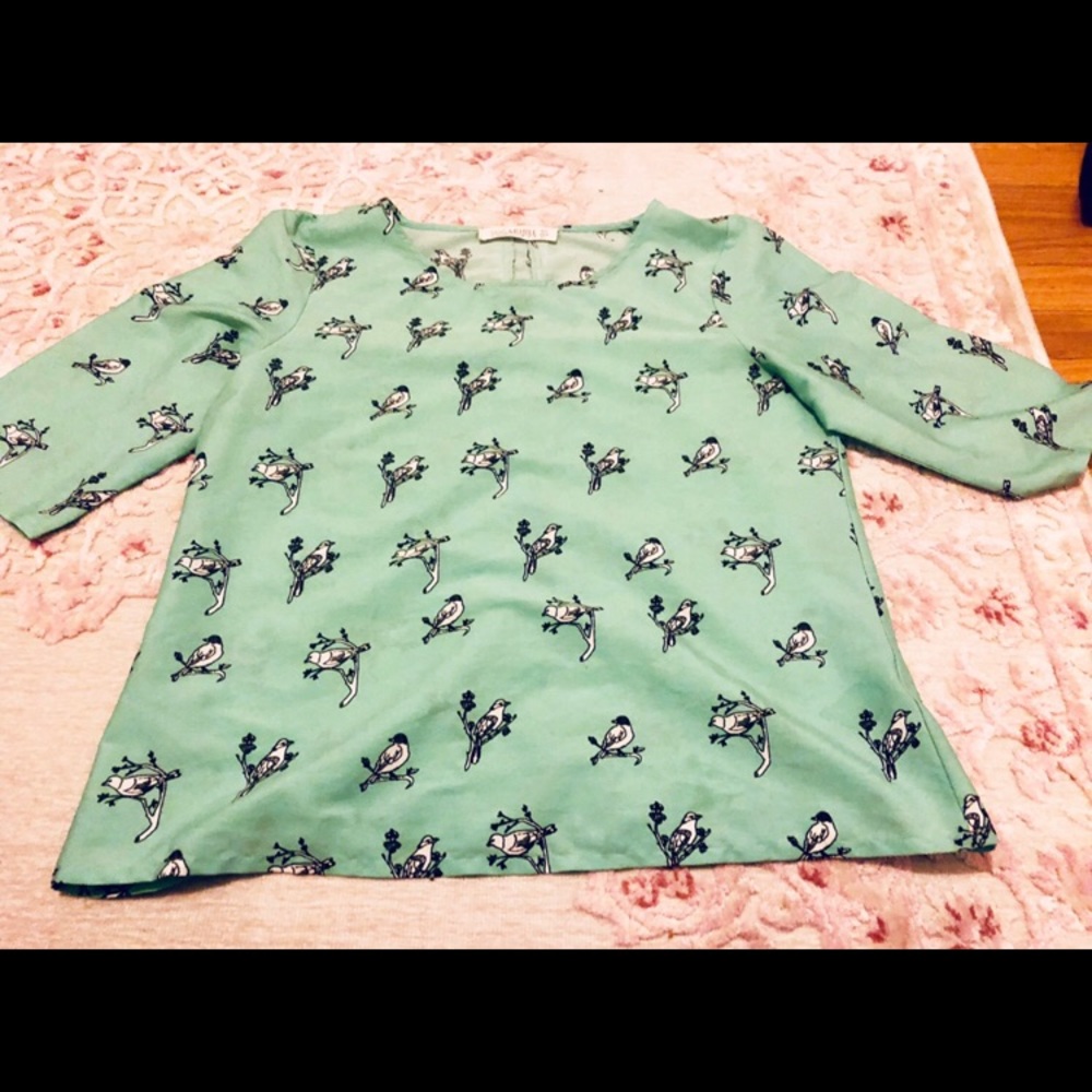 Bird in tree large 3/4 sleeve length shirt